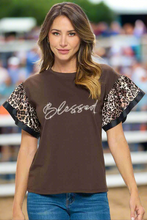 Animal Print Ruffle Sleeve Shirt