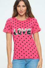 Green Polka Dot Graphic Tee Shirt