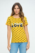 Green Polka Dot Graphic Tee Shirt